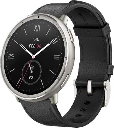 Picture of Amazfit Active 2 Premium Smart Watch 1.32" Sapphire Glass, GPS, iOS/Android | 44mm, 10-Day Battery, Water-Resistant, AMOLED Display, Heart & Sleep Monitor, HYROX Mode, Leather + Sport Strap
