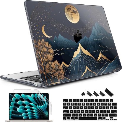 Picture of May Chen for M5 MacBook Air 13.6 Inch Case 2026 2025 2024-2022 Release M5 A3449 M4 A3240 M3 A3113 M2 A2681, Plastic Hard Shell Case for MacBook Air 13.6" with Retina Display, Starry Mountain