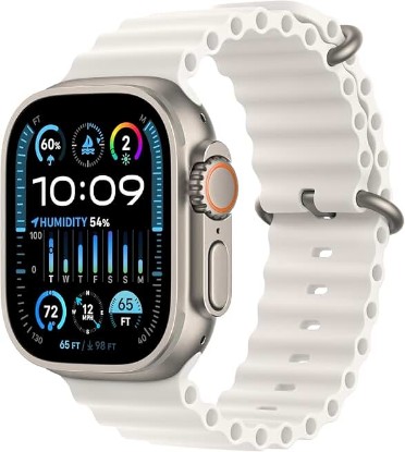 Picture of Apple Watch Ultra 2 [GPS + Cellular, 49mm] - Titanium Case With White Ocean Band, One Size (Renewed Premium)