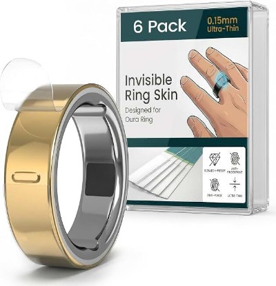 Picture of Ultra-Thin Clear Skin Protector for Oura Ring Gen 4/4 Ceramic/Gen 3 | Invisible Transparent Anti-Scratch Protective Film Smart Rings Cover, 6-Pack