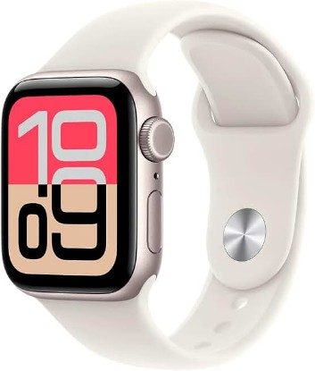 Picture of Apple Watch SE (3nd Gen) (GPS, 40mm) - Starlight Aluminum Case with Starlight Sport Band, S/M (Renewed)
