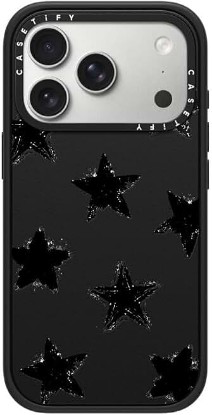 Picture of CASETiFY for iPhone 17 Pro Case - Impact Compatible with MagSafe | 8.2 ft. 4x Military Grade Drop Protection | Star Marks | Matte Black ClimatePartner certified