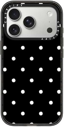 Picture of CASETiFY for iPhone 17 Pro Case - Impact Compatible with MagSafe | 8.2 ft. 4x Military Grade Drop Protection | Classic Dottie | Black ClimatePartner certified