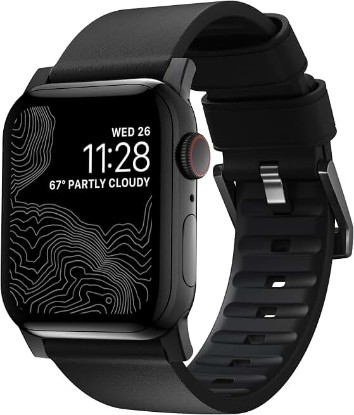 Picture of NOMAD Active Band Pro Apple Watch Band 45mm | Waterproof Leather & FKM | Compatible with Apple Watch Ultra 3/2/1, Series 11/10/9/8/7/6/SE | apple watch ultra band | apple watch bands for men | 49mm 45mm 44mm 42mm