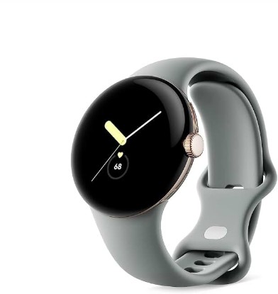 Picture of Google | Pixel Watch | Android Smartwatch with Fitbit Activity Tracking | Fitness and Sleep Tracker with Heart Rate Tracker | 41mm (Renewed) (Bluetooth, Gold case w/Hazel Active Band)
