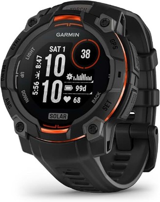 Picture of Garmin Instinct® 3 Solar, Rugged GPS Smartwatch, 45mm, Black | Solar Charging, Rugged Design, Metal-Reinforced Bezel, 24/7 Health Monitoring, Built-In Flashlight