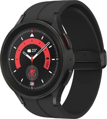 Picture of Samsung Galaxy Watch Pro 5 45mm LTE Smartwatch w/ Body, Health, Fitness and Sleep Tracker, Improved Battery, Sapphire Crystal Glass, GPS Route Tracking, Titanium Frame, US Version, Black