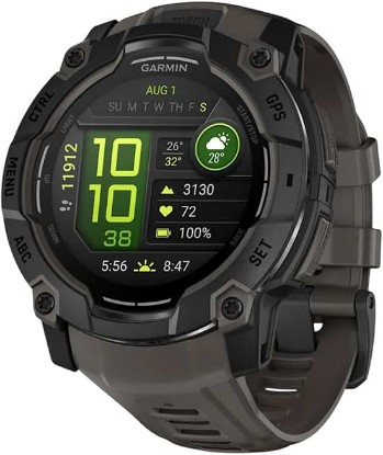 Picture of Garmin Instinct® 3 AMOLED, Rugged GPS Smartwatch, 50mm, Charcoal | Bright AMOLED Display, Rugged Design, Metal-Reinforced Bezel, 24/7 Health Monitoring, Built-In Flashlight