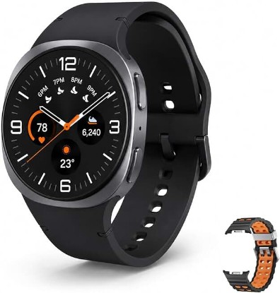 Picture of Samsung Galaxy Watch 8 (2025) Buletooth Smartwatch, International Model – Fitness & Sleep Tracking, Heart Rate Monitor, Android Compatible (Not for iOS) + Extra Sport Band (Graphite, 40mm)