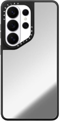 Picture of CASETiFY for Galaxy S26 Ultra Case - Mirror Magnetic | Wireless charging and MagSafe compatible | Reflective | 4.9 ft. Drop Protection | Silver On Black