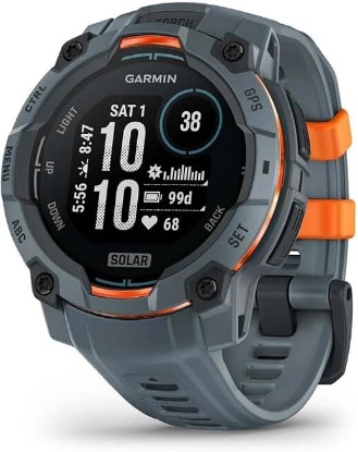 Picture of Garmin Instinct® 3 45mm, Solar Charged Display, Rugged Outdoor GPS Smartwatch, Metal-Reinforced Bezel, Built-in Flashlight, Spark Orange (Renewed)