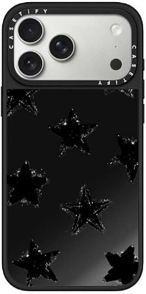 Picture of CASETiFY for iPhone 17 Pro Max Case - Mirror Compatible with MagSafe | Reflective | 4.9 ft. Drop Protection | Star Marks | Black On Black ClimatePartner certified