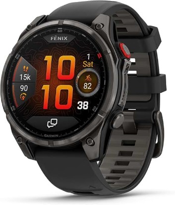 Picture of Garmin fēnix® 8 Pro, 51mm, Sapphire, DLC Titanium, Black/Pebble Gray | Premium Multisport Smartwatch, inReach® Technology, AMOLED Display, Built-In Flashlight, Dive-Rated, Built-In Speakers & Mic