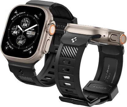 Picture of Spigen Rugged Band for Apple Watch Band, Durable TPU Strap | For Apple Watch Utra 3/2/1 49mm, Series 11/10 46/42mm, 9/8/7 45/41mm, SE3/SE2/SE/6/5/4 44/40mm, 3/2/1 42/38mm