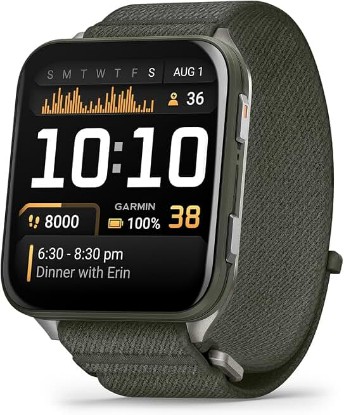 Picture of Garmin Venu® X1, Thin & Lightweight Smartwatch, 51mm, Moss | 24/7 Health & Wellness Monitoring, Advanced Training Features, Built-In Flashlight, Scratch-Resistance Sapphire Lens