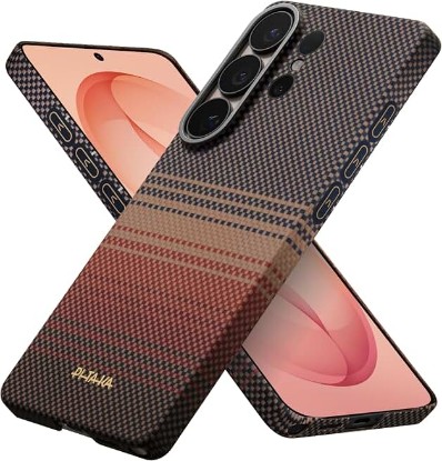 Picture of pitaka Ultra-Slim for Samsung Galaxy S26 Ultra Case, Edge Case-Sunset | Barely There Feel S26 Ultra Case 6.9 Inch, Aramid Fiber Woven, NFC Control Button, Slim Thin & Light, Compatible with MagSafe Global Recycled Standard