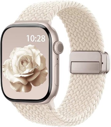 Picture of Braided Stretchy Magnetic Band Compatible with Apple Watch Bands Women Men | Soft Nylon Solo Loop 38mm 40mm 41mm 42mm 44mm 45mm 46mm 49mm, Sport Strap for iWatch Series 11 10 9 8 7 6 5 4 3 2 1 SE Ultra