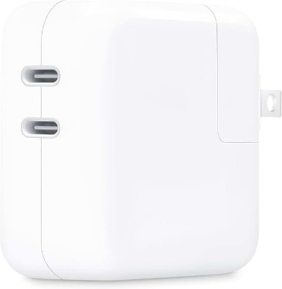 Picture of Apple 35W Dual USB-C Port Power Adapter: Fast and Convenient Charging, Type C Wall Charger