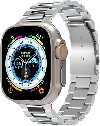 Picture of Spigen Modern Fit 316L for Apple Watch Band, Stainless Steel Strap | For Apple Watch Utra 3/2/1 49mm, Series 11/10 46/42mm, 9/8/7 45/41mm, SE3/SE2/SE/6/5/4 44/40mm, 3/2/1 42/38mm