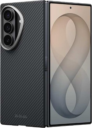 Picture of pitaka for Z Fold 8 Ultra Case, Caseless Feeling, Aramid, Black/Grey(Twill) | Barely There Feel, Aramid Fiber Woven, Slim & Light, Silky Texture, Compatible with MagSafe, for Business and Everyday Use Global Recycled Standard