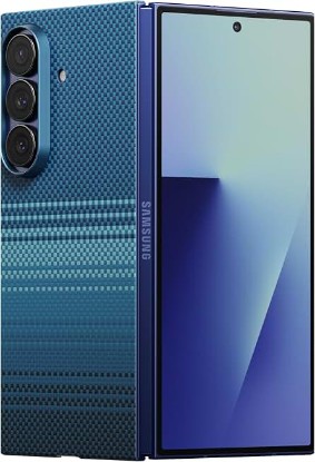 Picture of pitaka for Z Fold 7 Case, Caseless Feeling, Aramid, Edge Case-Moonrise | Barely There Feel Samsung Galaxy Z Fold 7 Case, Aramid Fiber Woven, Silky Texture, Slim&Light, Compatible with MagSafeF Global Recycled Standard