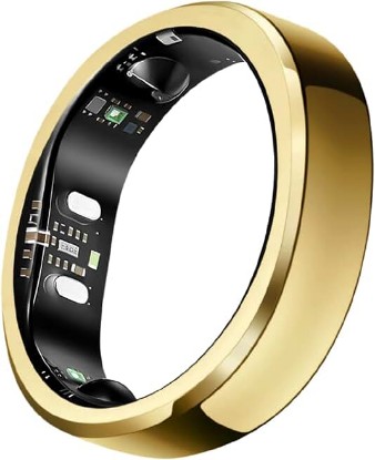 Picture of RingConn Gen 3 Smart Ring - Vascular Trends(Size 8, Royal Gold) | No App Subscription, Vibration Alerts, Sleep, Fitness & Heart Rate, 14-Day Battery Life, Size Before You Buy ClimatePartner certified