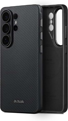 Picture of pitaka for S26 Ultra Case with NFC, Protective, Cairn Case-Black/Grey | Protective Samsung Galaxy S26 Ultra Case 6.9 Inch with NFC Control Button, Aramid Fiber Woven, Compatible with MagSafe Global Recycled Standard