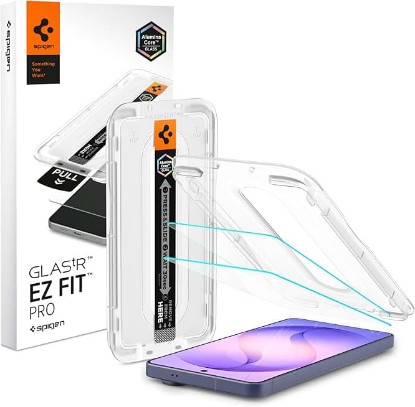 Picture of Spigen GlasTR EZ FIT Tempered Glass Screen Protector for Galaxy S26 Ultra | AluminaCore Aluminum-enhanced 10H+ tempered glass, Auto-align tray, 100% clarity, Original touch, Case-friendly, 2 Pack ClimatePartner certified
