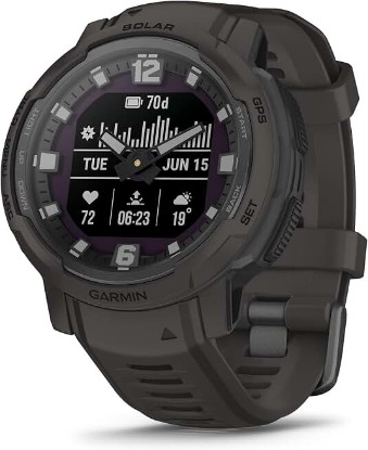 Picture of Garmin Instinct® Crossover Solar, Hybrid Smartwatch, 45mm, Graphite | Solar Charging, Thermal & Shock Resistant, Long Battery Life, Accurate Analog Timekeeping, Built-In Sports Apps