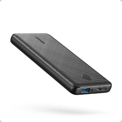 Picture of Anker Power Bank, 10,000mAh Portable Charger, PowerIQ USB-C Battery Pack | 5V / 3A High-Speed Charging, for iPhone, iPad, and More, Ultra-Compact Travel-Ready Design (Black) ClimatePartner certified