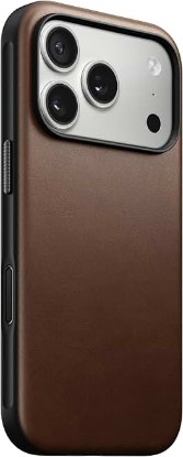 Picture of NOMAD Modern Leather Case Brown Compatible with iPhone 17 Pro Leather Magsafe Charging Compatible Phone Case for iPhone 17 Pro