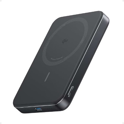Picture of Anker MagGo Power Bank, 10,000mAh Qi2-Certified 15W Portable Charger | Slim and Fast MagSafe-Compatible Battery Pack, Ergonomic Design, for iPhone 16 / 15 / 14 / 13 Series and More ClimatePartner certified