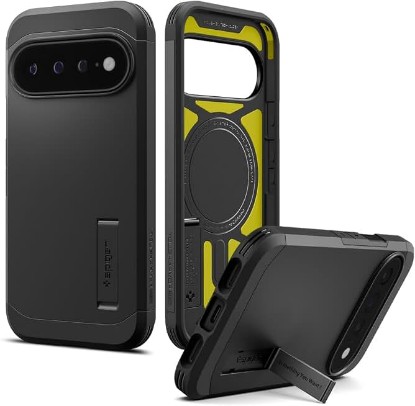 Picture of Spigen Tough Armor MagFit for Google Pixel 11 Pro XL Case, Black | Compatible with Pixelsnap, Kickstand, Military-Grade Drop Protection, Raised Camera Protection, Compatible with MagSafe