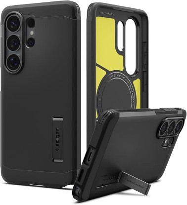 Picture of Spigen for Galaxy S26 Ultra Case, Tough Armor MagFit [Kickstand] [Compatible with MagSafe] [Military-Grade Protection] - Black ClimatePartner certified