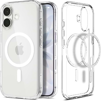 Picture of Spigen for iPhone 17 Case, Ultra Hybrid MagFit [TPU Covered Camera Control] [Anti-Yellowing] [Compatible with Magsafe] - Clear