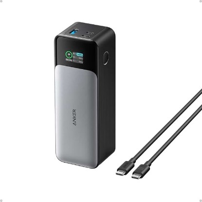 Picture of Anker 737 Power Bank, 140W 24,000mAh 3-Port Laptop Charger, Smart Display | Fast Multi-Device Charging, for iPhone 16 / 15 / 14 Series, Vision Pro, Samsung, MacBook, and More ClimatePartner certified