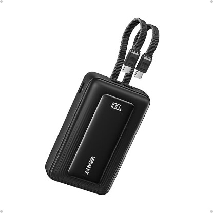 Picture of Anker Power Bank,20,000mAh 45W Portable Charger,Dual Built-in USB-C Cables | 20,000mAh Battery Pack with Dual Built-In Cables, USB-C and USB-A Ports, for iPhone 17 / 16 Series, Galaxy, MacBook, and More ClimatePartner certified