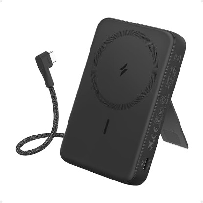 Picture of Anker Zolo Magnetic Power Bank, 10,000mAh Wireless Portable Charger | Magnetic Battery Pack with 30W Max Fast Charging, Built-in USB-C Cable and Adjustable Stand, for iPhone 17/16/15 Series ClimatePartner certified