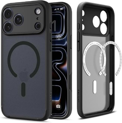 Picture of Spigen for iPhone 17 Pro Max Case, Ultra Hybrid MagFit [TPU Covered Camera Control] [Anti-Yellowing] [Compatible with Magsafe] - Frost Black