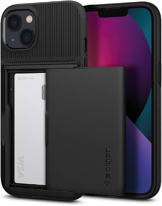 Picture of Spigen Slim Armor CS Case Compatible with iPhone 13 Card Slot - Black