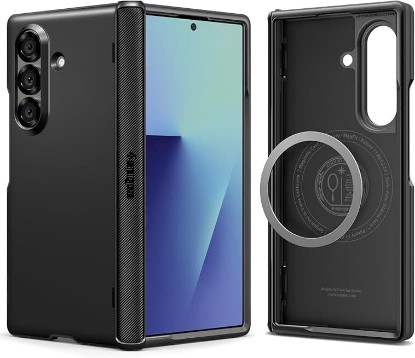 Picture of Spigen for Galaxy Z Fold 7 Case, Slim Armor Pro MagFit [Hinge Protection] [Fast Wireless Charging/Magnet for Galaxy] - Black