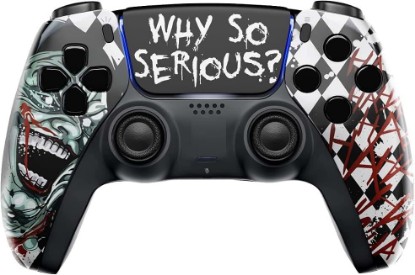 Picture of MODDEDZONE Wireless Controller for PS5 with Exclusive and Unique Designs Compatible with PlayStation 5 - The Ideal Christmas Gift for Gaming Enthusiasts - Expertly Crafted in USA Black Mask