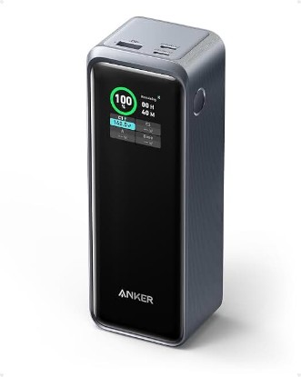 Picture of Anker Prime Power Bank, 27,650mAh 3-Port 250W Portable Charger for Travel, TSA-Approved, Smart App, for MacBook Pro/Air, iPhone 16/15/14 Series, Samsung, Laptops, and More (Charging Base Not Included) | TSA-Approved, App Control, for MacBook Pro / Air, iPhone 16 / 15 / 14 Series, Laptops, and More (Charging Base Not Included) ClimatePartner certified