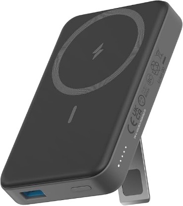 Picture of Anker 633 Magnetic Power Bank with Stand, 10,000mAh Portable Charger | Foldable Wireless Charger with 20W USB-C Power Delivery, MagSafe-Compatible for iPhone 16 / 15 / 14 / 13 / 12 Series ClimatePartner certified