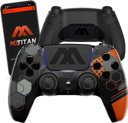Picture of Custom Modded Controller for PS5 with Anti Recoil Mode - Remappable Paddles - Interchangeable Thumbsticks - Hair Triggers - Tactical Buttons - Wireless Joystick for PlayStation 5 with Unique Design MZ