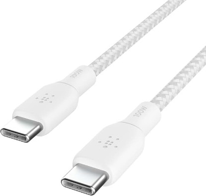 Picture of Belkin USB C to USB C 100W Braided Cable 9.9ft Fast iPhone Charger Cord | 100W USB-C Power Delivery, iPhone 17/16, Samsung Galaxy S25, Pixel 10, AirPods, iPad Pro, MacBook, Nintendo Switch 2, travel