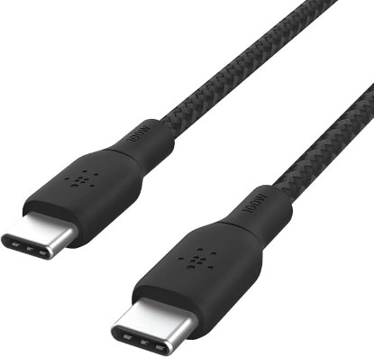 Picture of Belkin USB C to C 100W Braided Cable, 6.6ft, iPhone Charger Cord | 100W USB-C Power Delivery, iPhone 17/16, Samsung Galaxy S25, Pixel 10, AirPods, iPad Pro, MacBook, Nintendo Switch 2, travel