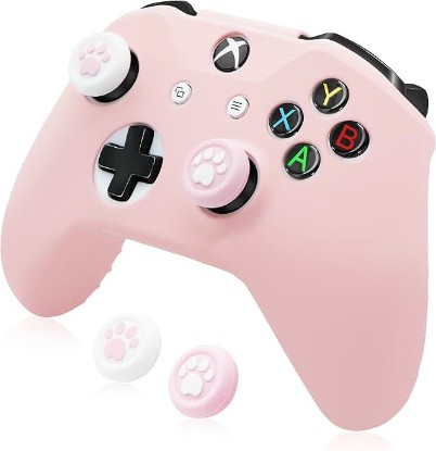 Picture of BRHE Xbox Ones Controller Skin Cover,Anti-Slip Silicone Cover Skin | Case for Xbox OneS/X Controller with Thumb Grips Caps x 2