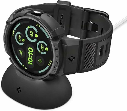 Picture of Spigen for Google Pixel Watch 5/4/3/2/1 45/41mm Band with Case | Rugged Armor Pro Durable Protective Shock Proof TPU Cover Strap [Charger Not Included]