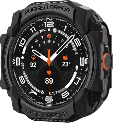 Picture of Spigen Rugged Armor for Samsung Galaxy Watch Ultra Case (2025/2024) | Durable Protective Flexible Scratch Resistant Shock Proof TPU Cover - Matte Black